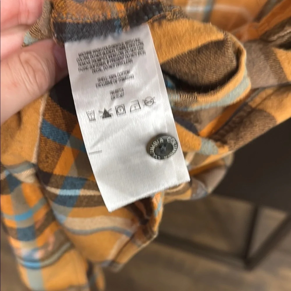Columbia Yellow and Blue Casual Button Down Shirt
